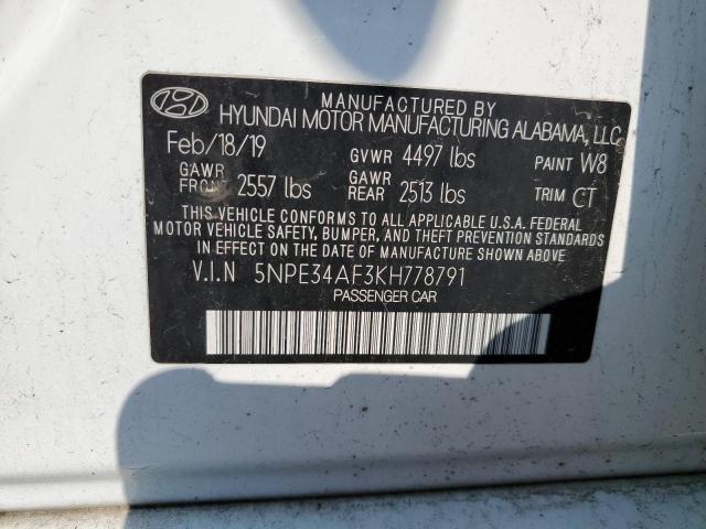 2019 HYUNDAI SONATA LIM 5NPE34AF3KH778791