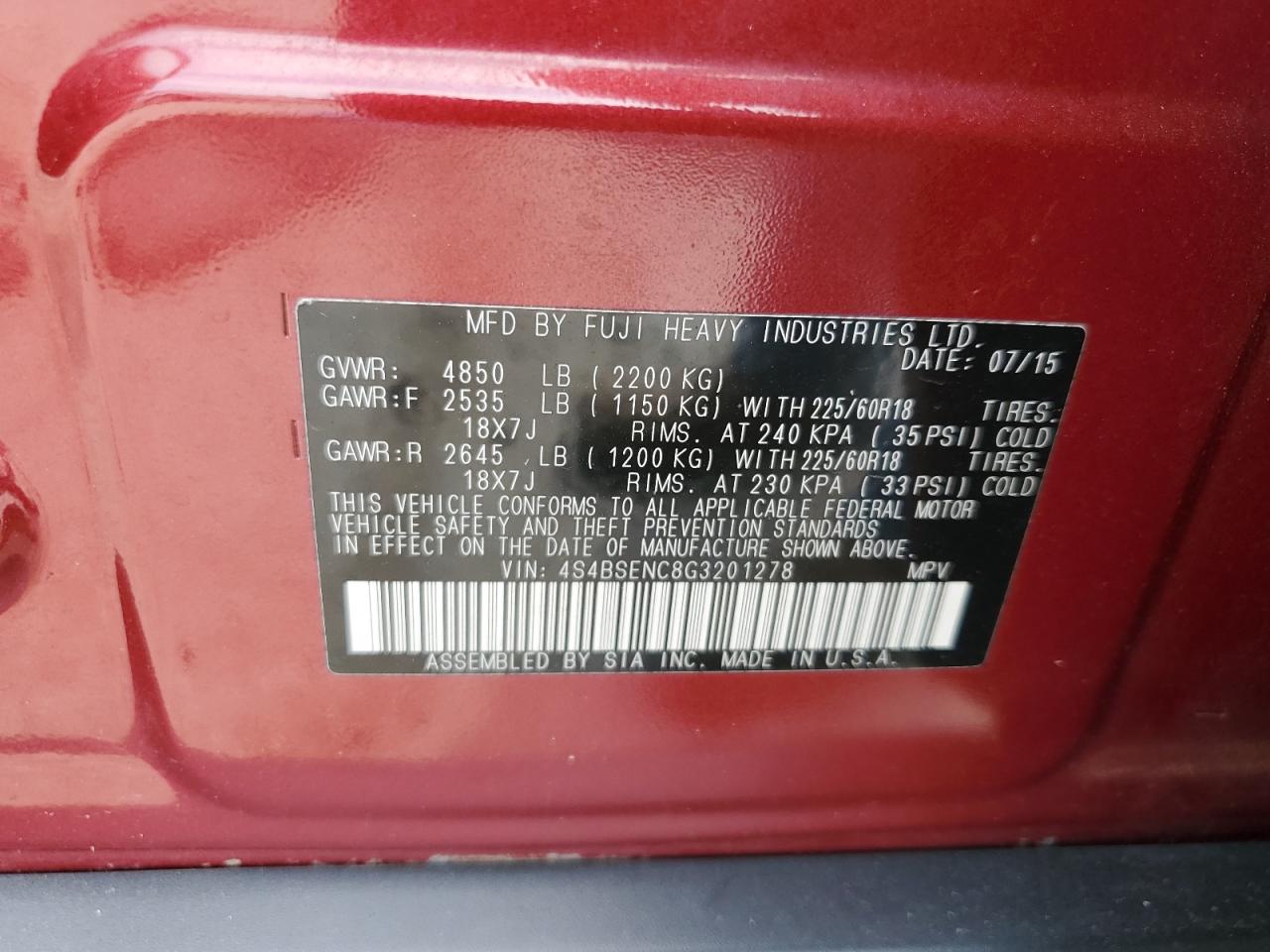 SUBARU OUTBACK 3.6R LIMITED