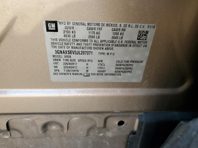 2018 CHEVROLET EQUINOX LT - 3GNAXSEV3JL287071