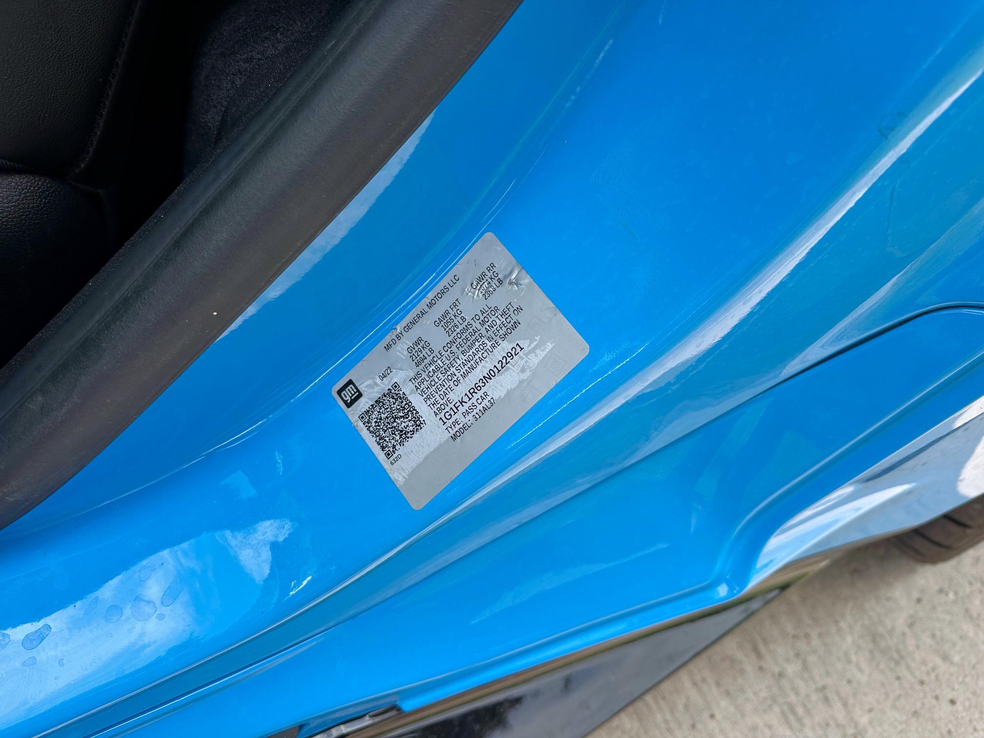 2022 CHEVROLET CAMARO ZL1 1G1FK1R63N0122921