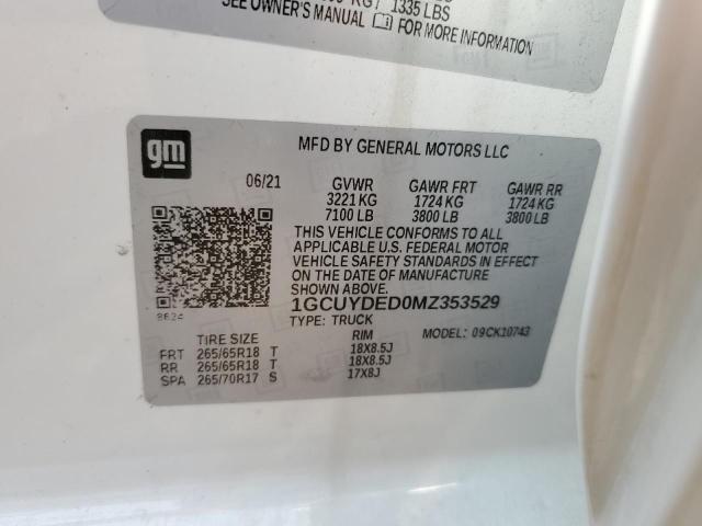 2021 CHEVROLET SILVERADO - 1GCUYDED0MZ353529