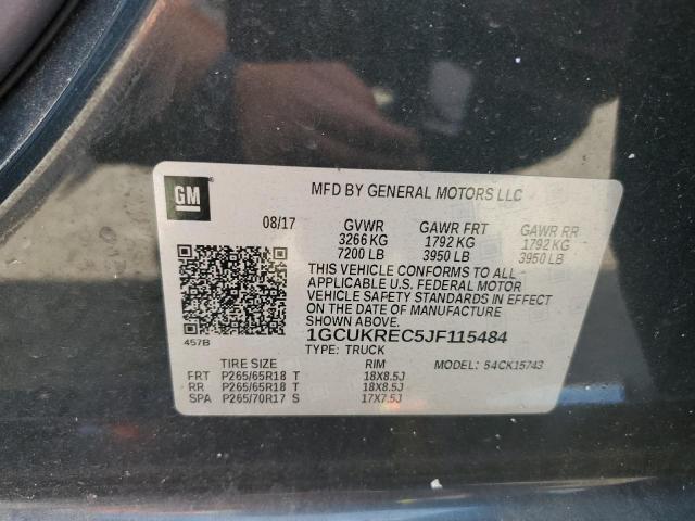 2018 CHEVROLET SILVERADO K1500 LT 1GCUKREC5JF115484