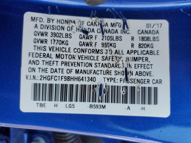 2017 HONDA CIVIC TOUR 2HGFC1F98HH641340