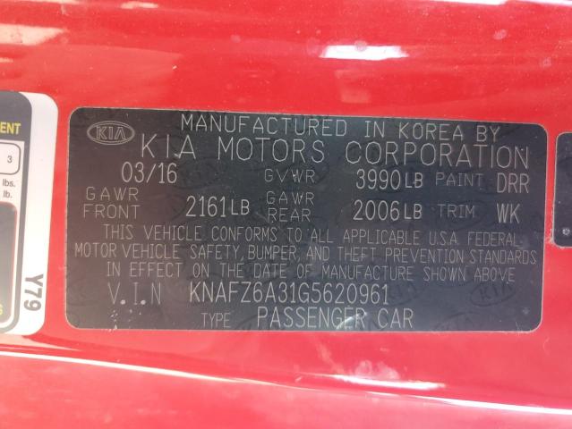 2016 KIA FORTE SX - KNAFZ6A31G5620961