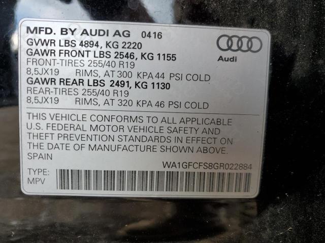2016 AUDI Q3 PRESTIG WA1GFCFS8GR022884