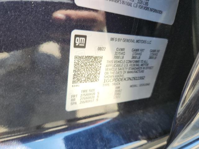 2022 CHEVROLET SILVERADO 1GCPDDEK3NZ611552