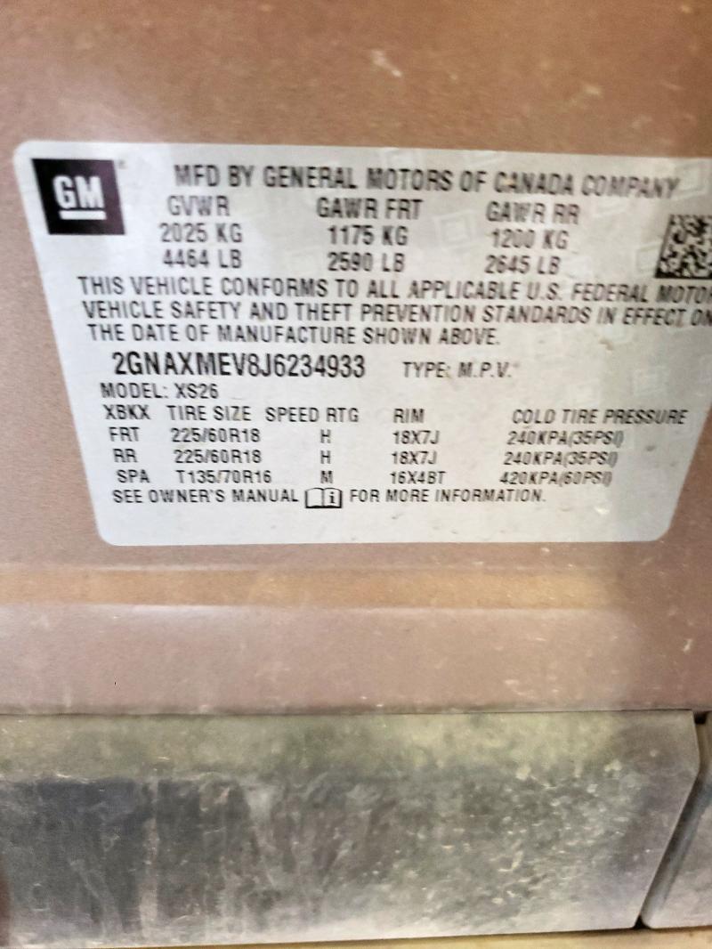 2018 CHEVROLET EQUINOX PR - 2GNAXMEV8J6234933