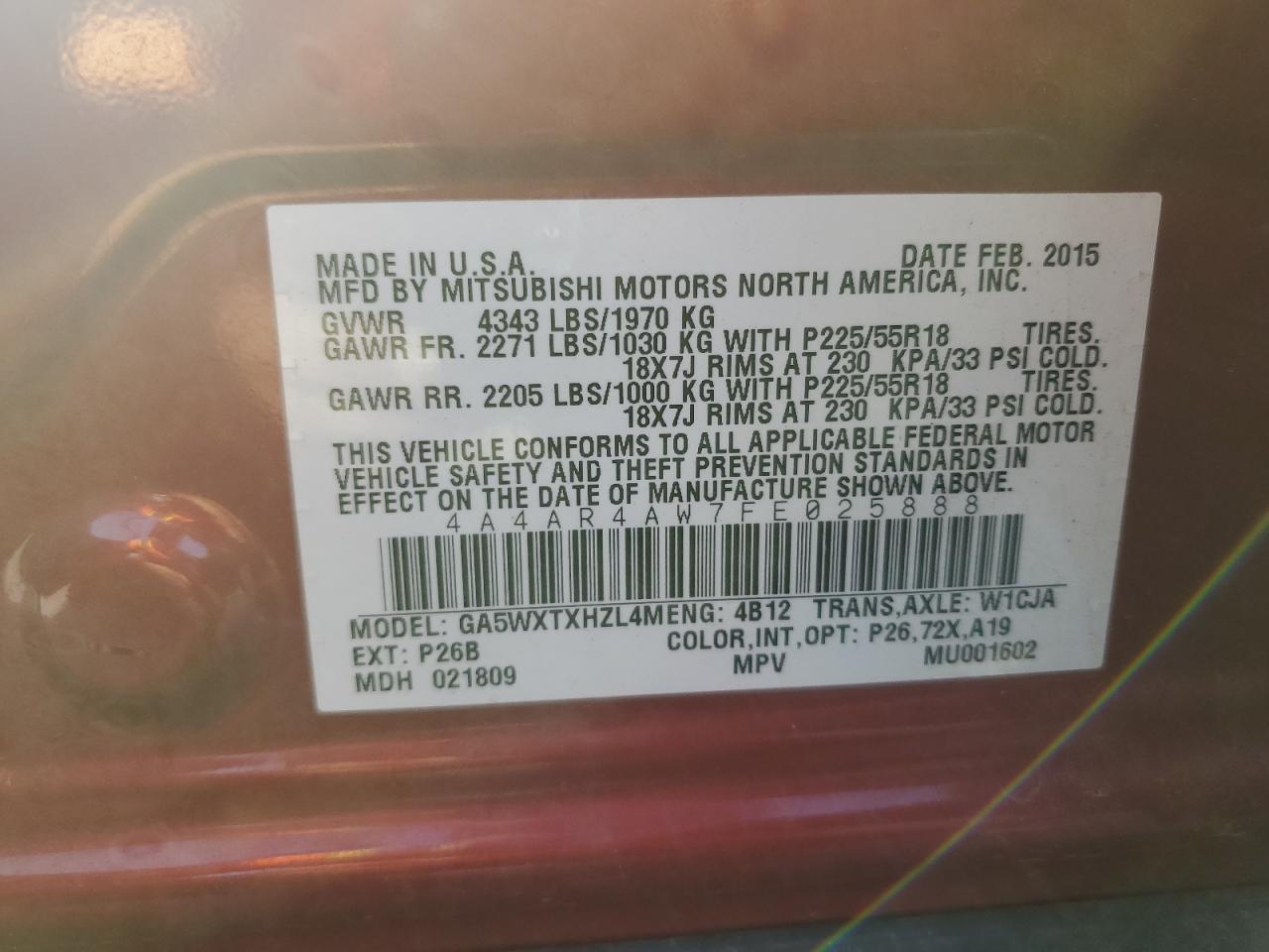 MITSUBISHI OUTLANDER SE