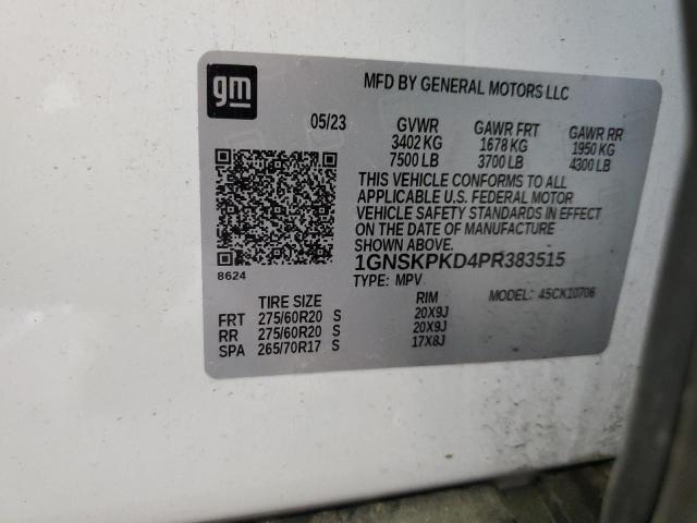 2023 CHEVROLET TAHOE K150 1GNSKPKD4PR383515