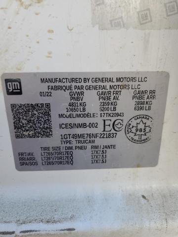 2022 GMC SIERRA K25 1GT49ME76NF221837