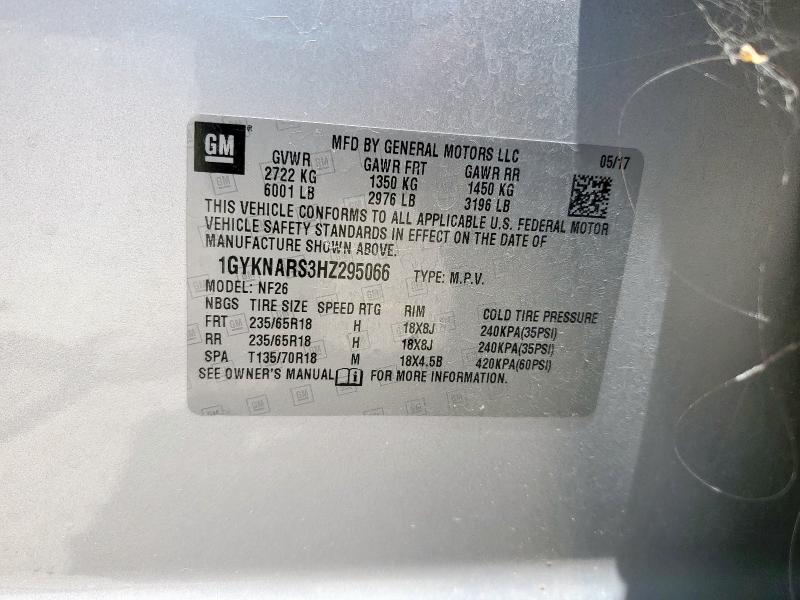 2017 CADILLAC XT5 1GYKNARS3HZ295066