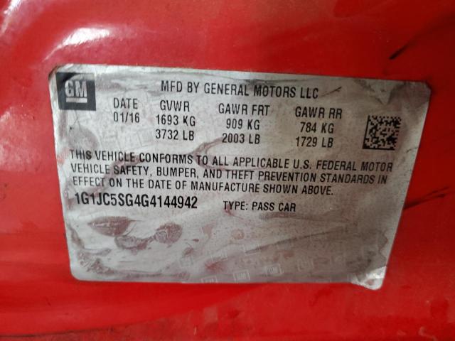 2016 CHEVROLET SONIC LT - 1G1JC5SG4G4144942