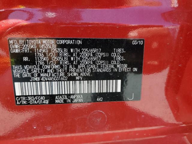 2010 TOYOTA RAV4 - JTMBF4DV4A5031602
