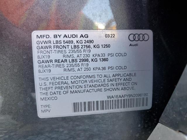 2022 AUDI Q5 PREMIUM - WA1EAAFY9N2096190