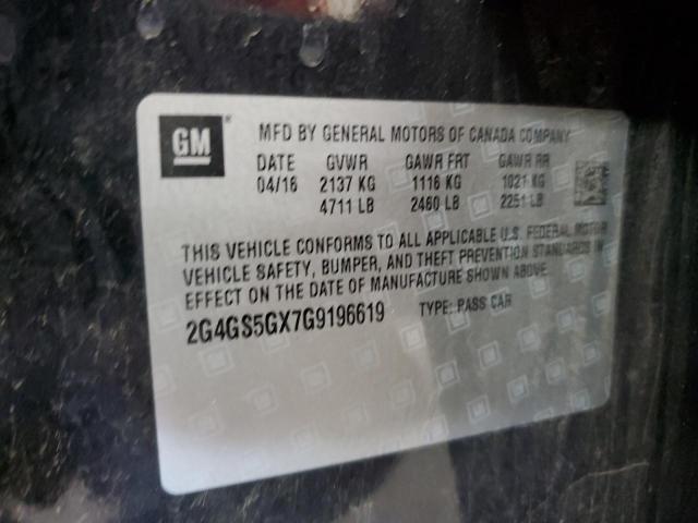 2016 BUICK REGAL PREM 2G4GS5GX7G9196619