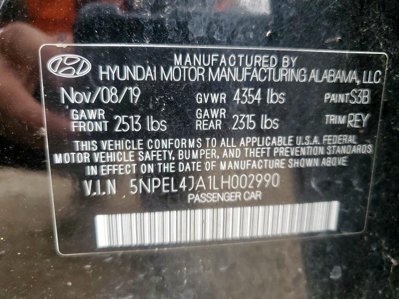 2020 HYUNDAI SONATA SEL 5NPEL4JA1LH002990