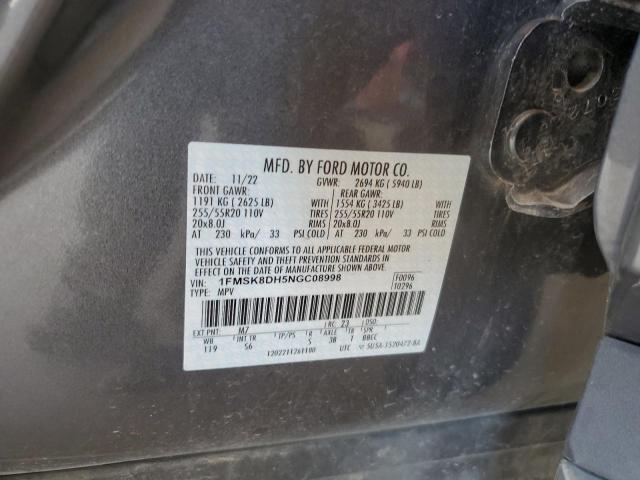 2022 FORD EXPLORER XLT - 1FMSK8DH5NGC08998