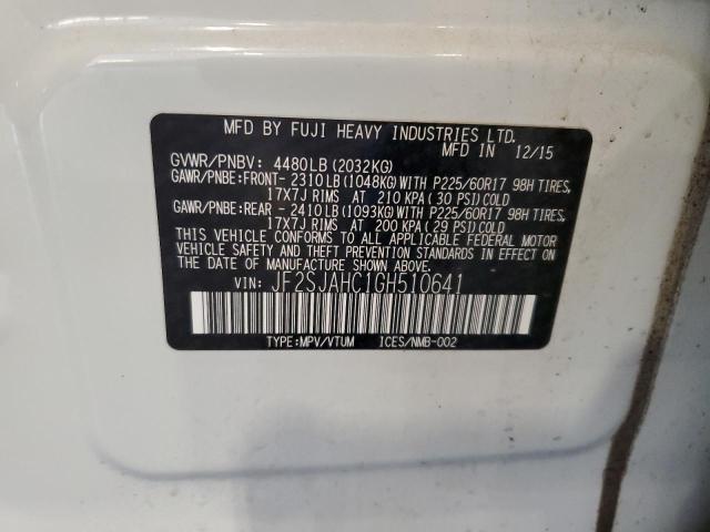2016 SUBARU FORESTER 2 - JF2SJAHC1GH510641