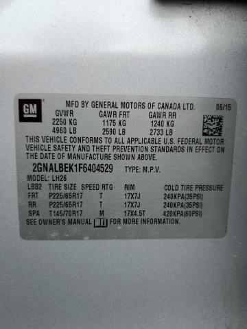 2015 CHEVROLET EQUINOX LT 2GNALBEK1F6404529