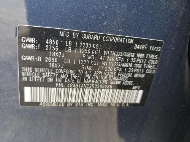 2024 SUBARU OUTBACK LI 4S4BTANC2R3209286