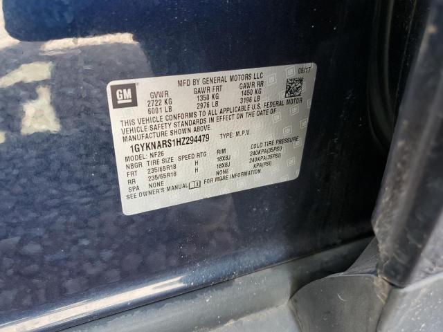2017 CADILLAC XT5 1GYKNARS1HZ294479
