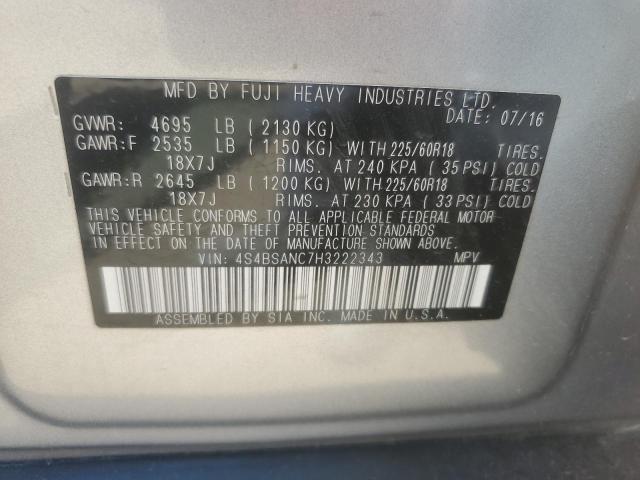 2017 SUBARU OUTBACK 2. - 4S4BSANC7H3222343