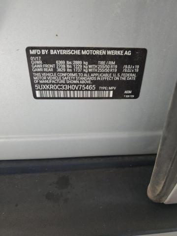 2017 BMW X5 XDRIVE3 5UXKR0C33H0V75465