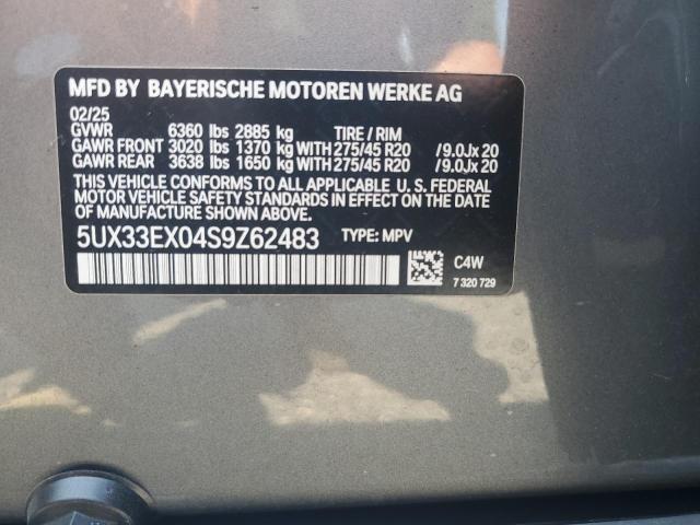 2025 BMW X6 XDRIVE40I 5UX33EX04S9Z62483