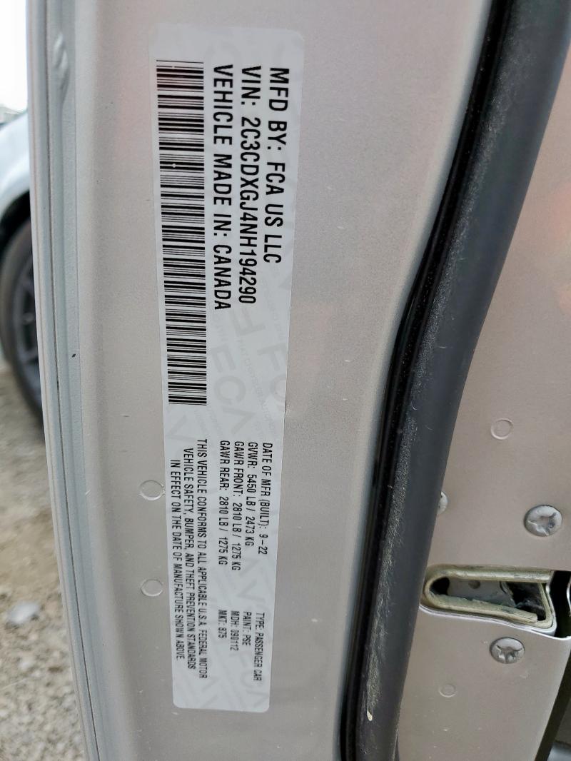 2022 DODGE CHARGER SC 2C3CDXGJ4NH194290