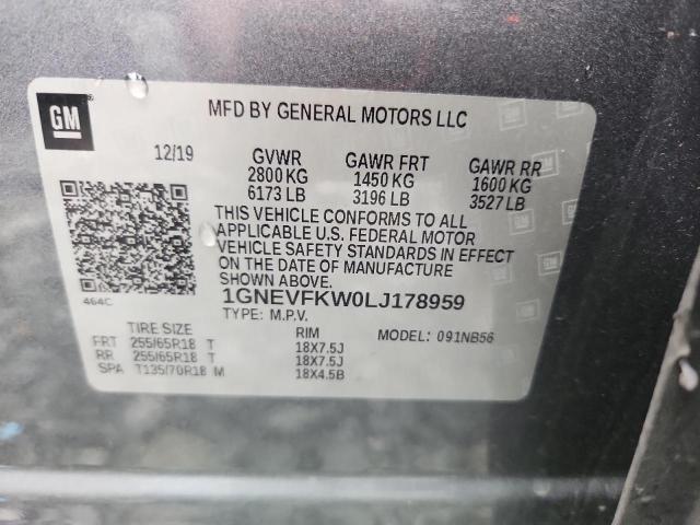 2020 CHEVROLET TRAVERSE LS 1GNEVFKW0LJ178959