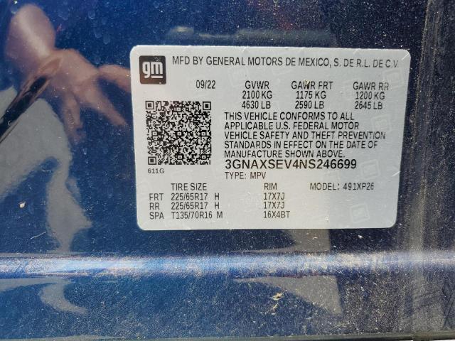 2022 CHEVROLET EQUINOX LS 3GNAXSEV4NS246699