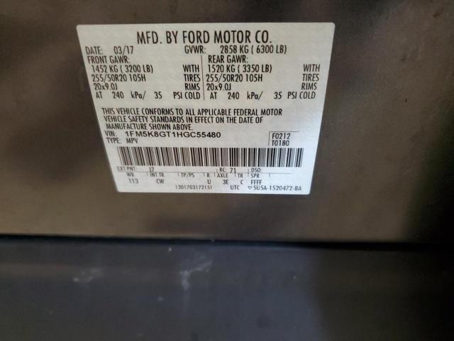 2017 FORD EXPLORER S 1FM5K8GT1HGC55480