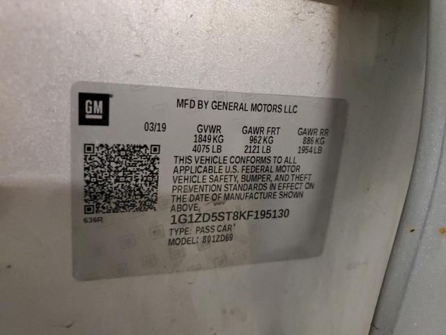 2019 CHEVROLET MALIBU LT - 1G1ZD5ST8KF195130