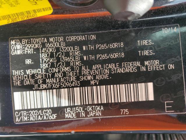 2015 LEXUS GX 460 JTJBM7FX6F5096493