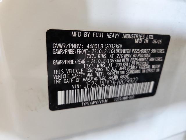 2015 SUBARU FORESTER 2 JF2SJADC9FH829922