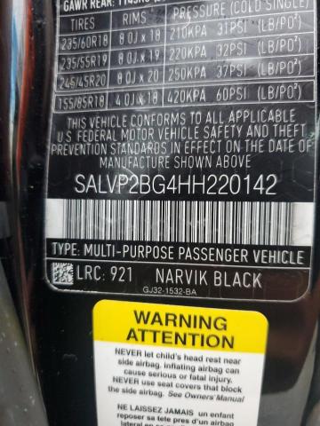2017 LAND ROVER RANGE ROVE SALVP2BG4HH220142