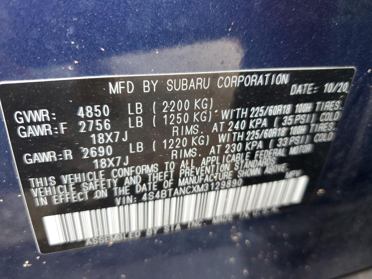 SUBARU OUTBACK LIMITED