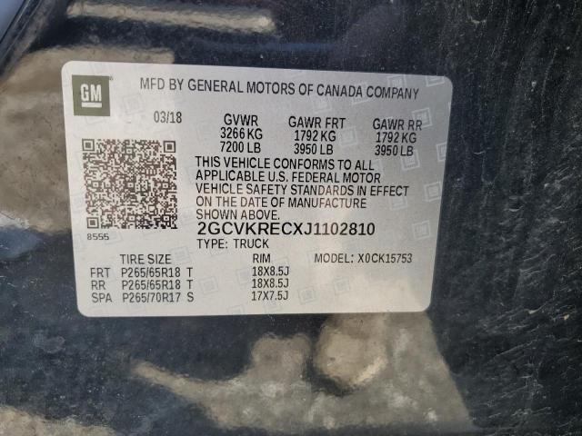 2018 CHEVROLET SILVERADO 2GCVKRECXJ1102810
