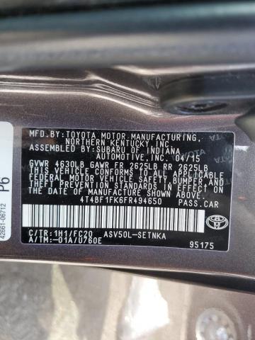 2015 TOYOTA CAMRY LE - 4T4BF1FK6FR494650