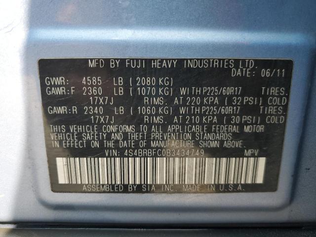 2011 SUBARU OUTBACK 2. - 4S4BRBFC0B3434749