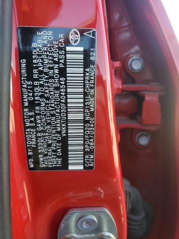 2015 TOYOTA YARIS VNKKTUD30FA046546