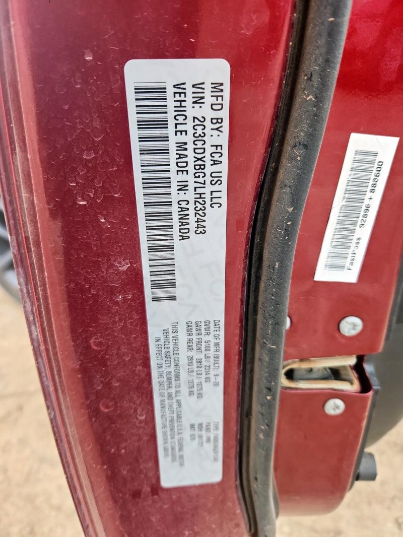 2020 DODGE CHARGER SX 2C3CDXBG7LH232443