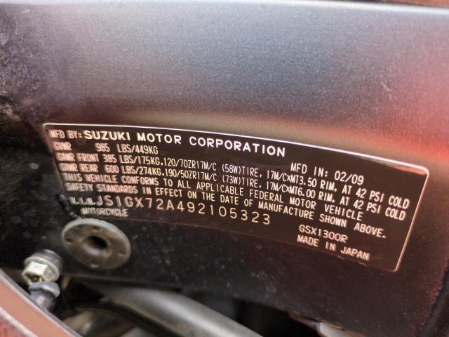 2009 SUZUKI GSX1300 R JS1GX72A492105323