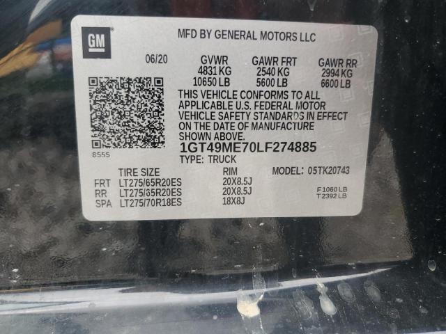 2020 GMC SIERRA K25 1GT49ME70LF274885