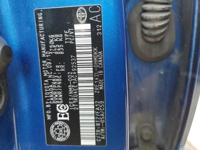 2010 TOYOTA COROLLA MA - 2T1KU4EE1AC492537