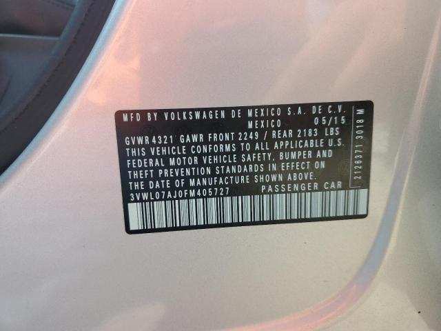 2015 VOLKSWAGEN JETTA SEL 3VWL07AJ0FM405727