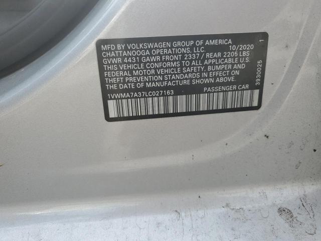 2020 VOLKSWAGEN PASSAT R-L - 1VWMA7A37LC027163