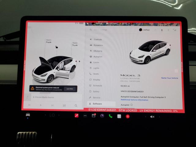 2022 TESLA MODEL 3 5YJ3E1EB6NF348201