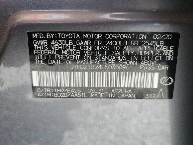 2020 LEXUS IS 350 F S JTHGZ1B24L5035896