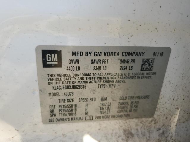 2018 BUICK ENCORE PRE KL4CJESBXJB628315
